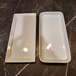 Grove White Ceramic Tray Bundle Set of 2